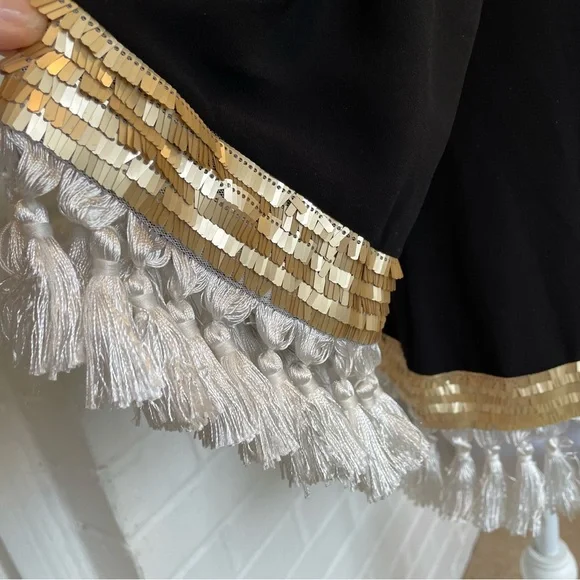 Mestiza New York Shimmy Shimmy Tassel Top Women’s Size Small Sequins Luxury
